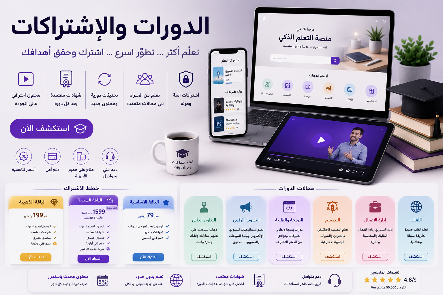 الدورات والاشتراكات